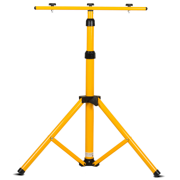 Support de projecteur Maclean, pour 2 projecteurs, LED, jaune, en acier, hauteur max. 1,5 m + projecteur