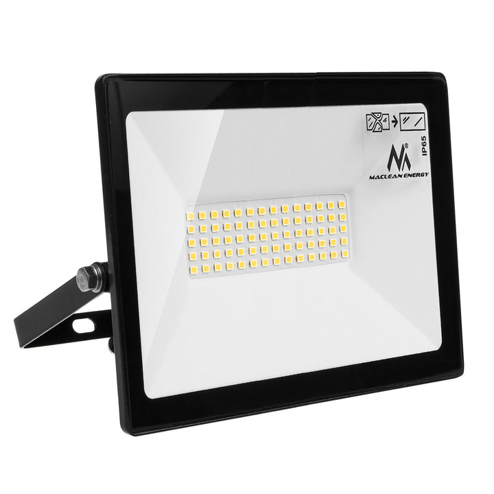 Support de projecteur Maclean, pour 2 projecteurs, LED, jaune, en acier, hauteur max. 1,5 m + projecteur