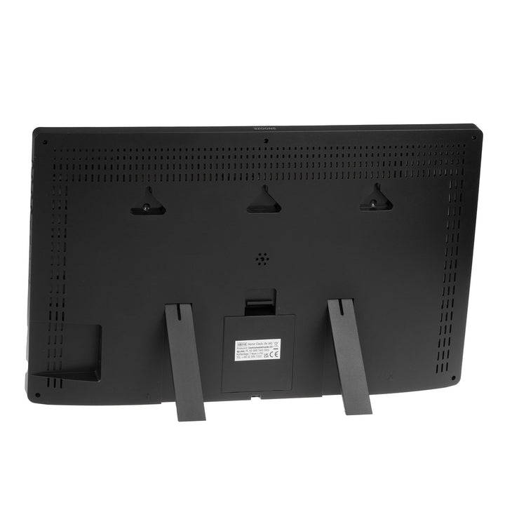 Weerstation Digitale wandklok met buitensensor, DCF-klok, 37x22,5cm Grote wandklok, alarm met snooze-functie, LCD-display, binnen- en buitentemperatuur, weersverwachting