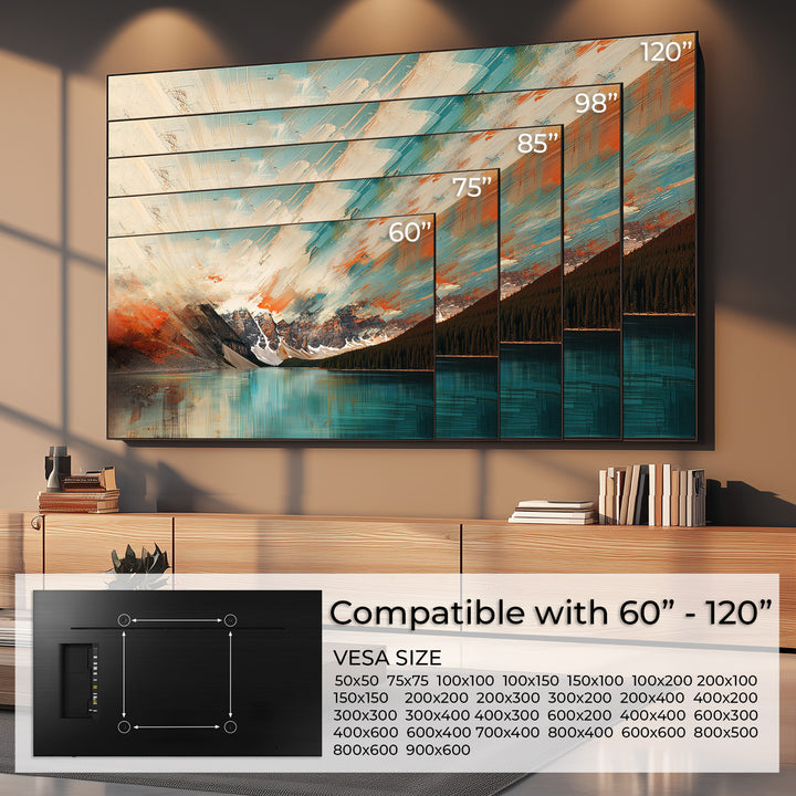 Support Maclean pour TV ou moniteur, max. VESA 900x600, 60-120", 120kg, noir, MC-750N