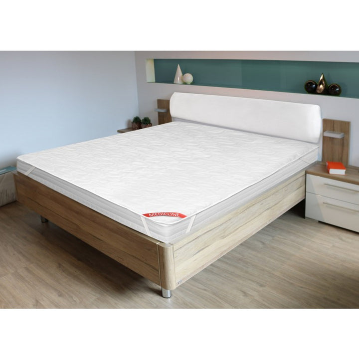 AIO FACTORY Surmatelas/couverture de matelas Ecco en fil matelassé avec élastique, dimensions 90 x 200 cm en blanc