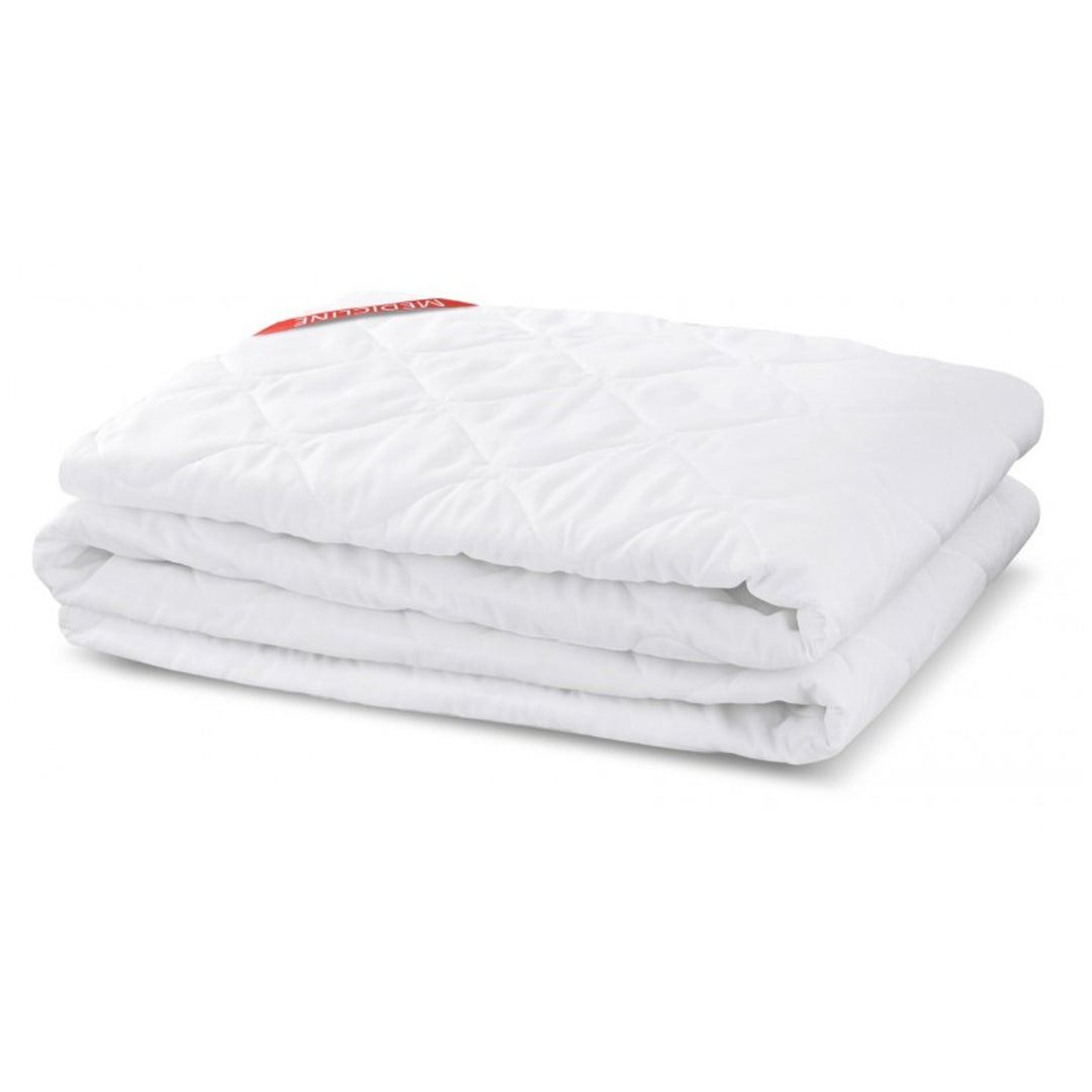 AIO FACTORY Surmatelas/couverture de matelas Ecco matelassé avec élastique, dimensions 200 x 220 cm en blanc