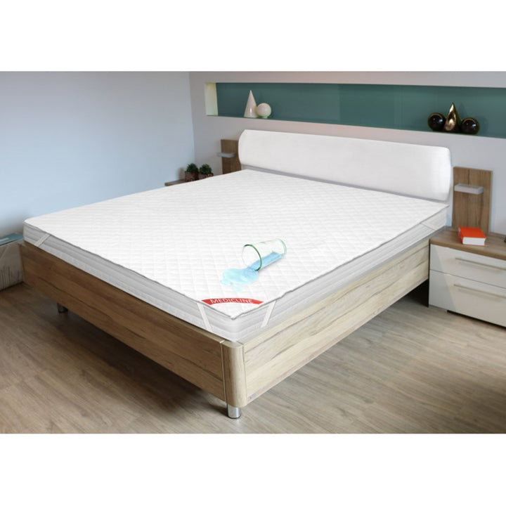 Medicline Premium Waterdichte Matrasbeschermer Matrashoes Ultrasoon Gewatteerde Matrasbeschermer Wasbaar tot 30 graden 200g/m2 (160x200cm)