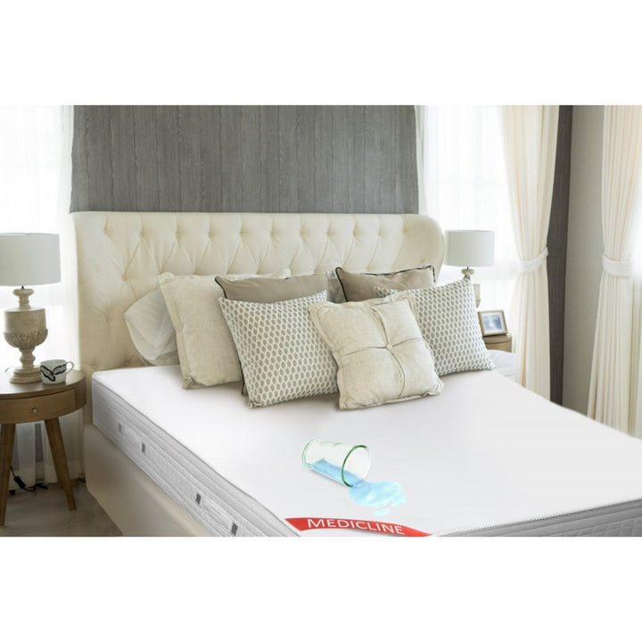 AIO FACTORY Surmatelas/couverture de matelas imperméable Ecco 90 x 200 cm avec élastique, blanc