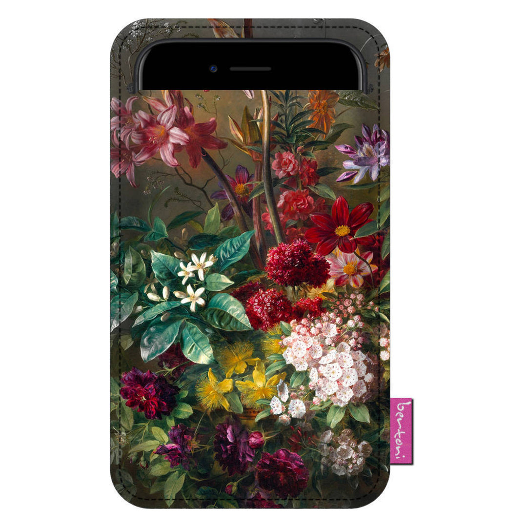 Bertoni étui pour smartphone, en feutre écologique, 105x195 mm, motif Bouquet, EE0026