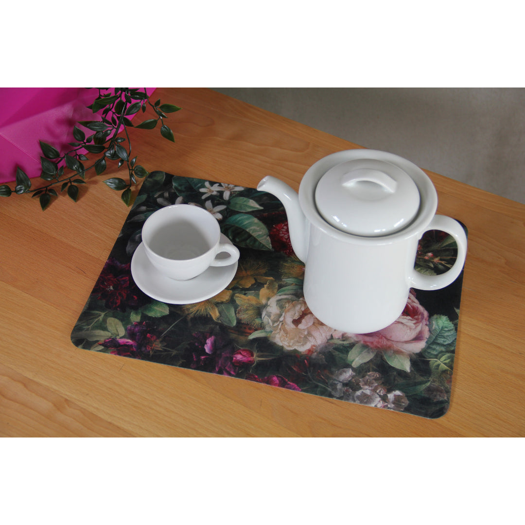 Tapis de table ou de bureau, décoratif, feutre, 29x42 cm, bouquet, Bertoni