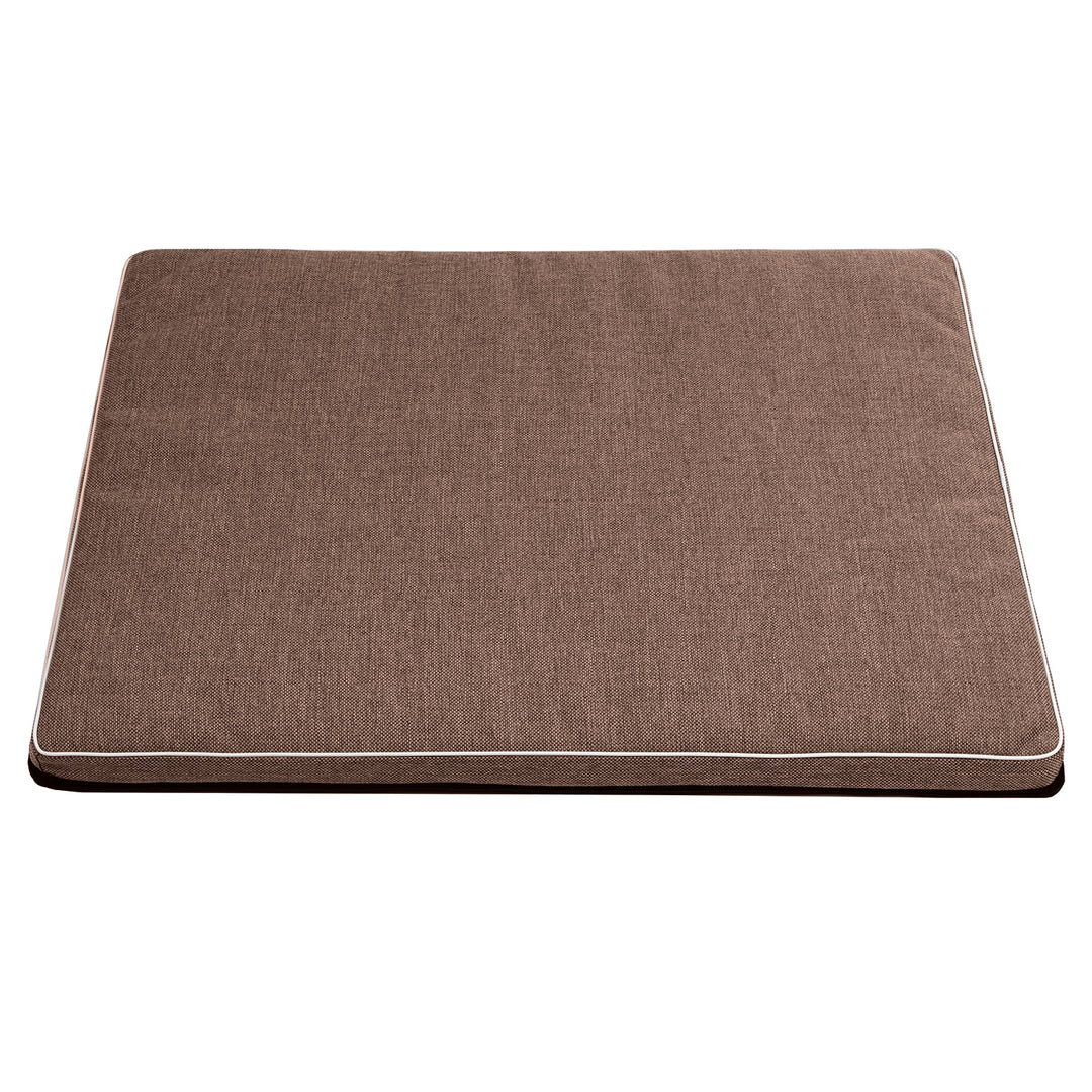 Leon Standard matelas pour chien et chat 80x60x5cm en marron avec bordure blanche