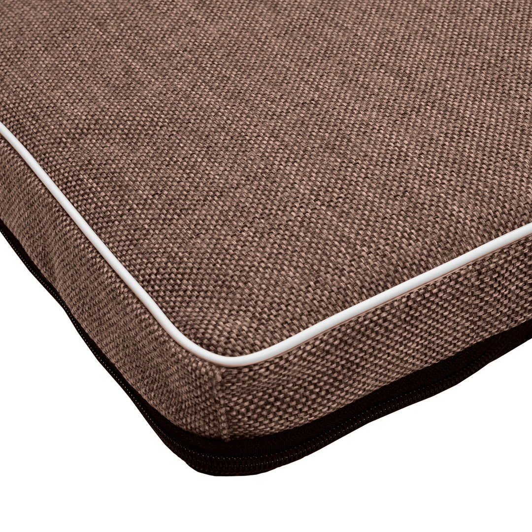 Leon Standard matelas pour chien et chat 80x60x5cm en marron avec bordure blanche