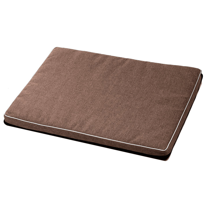 Leon Standard matelas pour chien et chat 80x60x5cm en marron avec bordure blanche