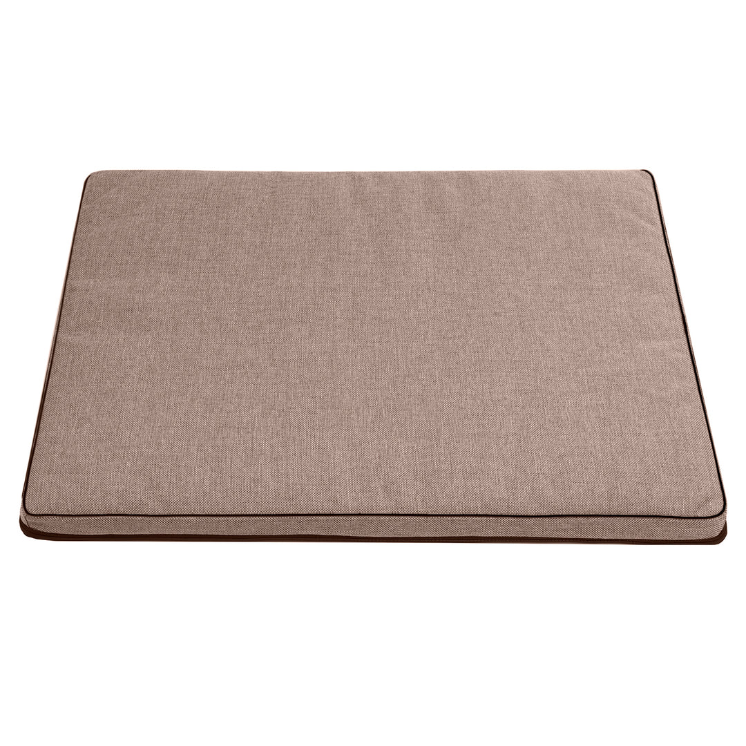 Leon Standaard honden- en kattenmatras 80x60x5cm in beige met zwarte rand