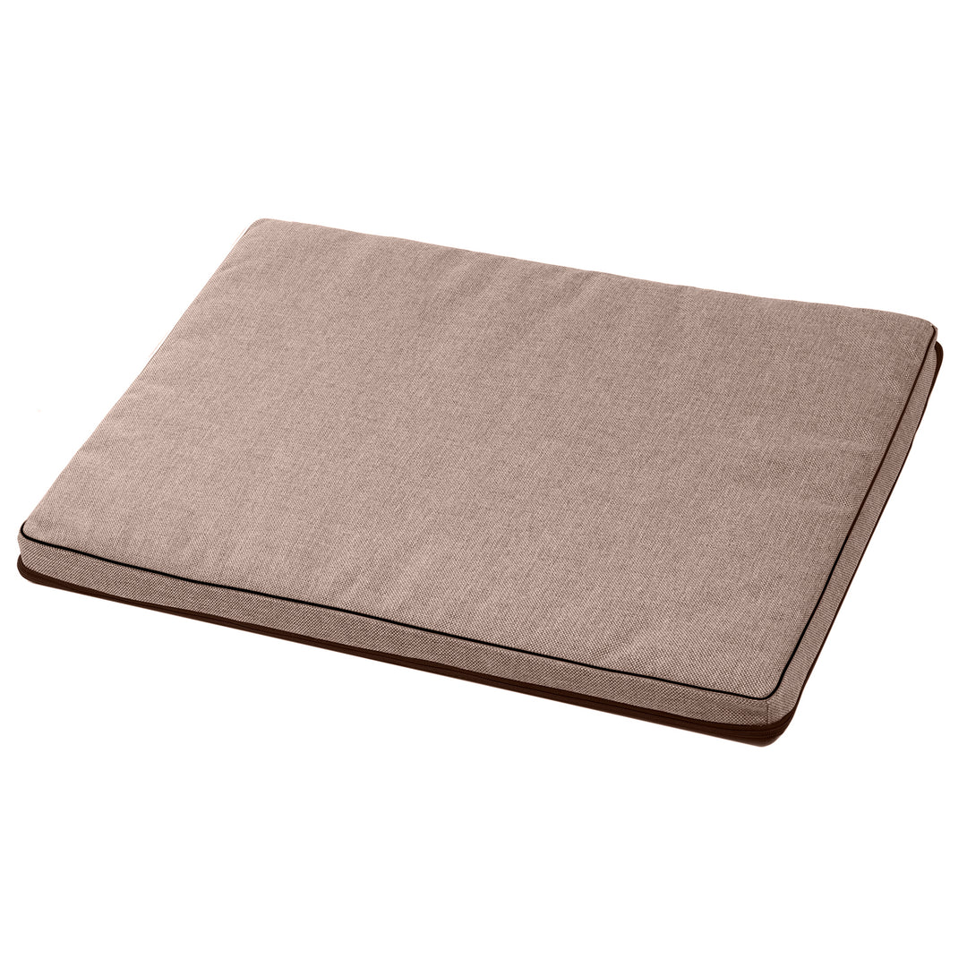 Leon Standaard honden- en kattenmatras 80x60x5cm in beige met zwarte rand