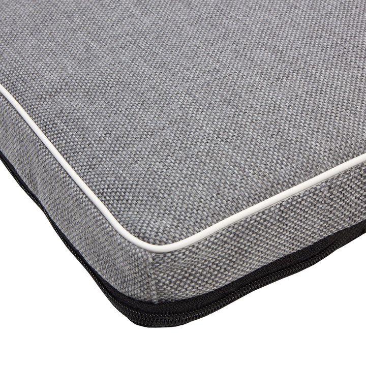 Leon Standard matelas pour chien et chat 80x60x5cm en gris clair avec bordure blanche