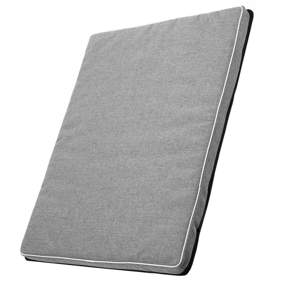 Leon Standard matelas pour chien et chat 80x60x5cm en gris clair avec bordure blanche