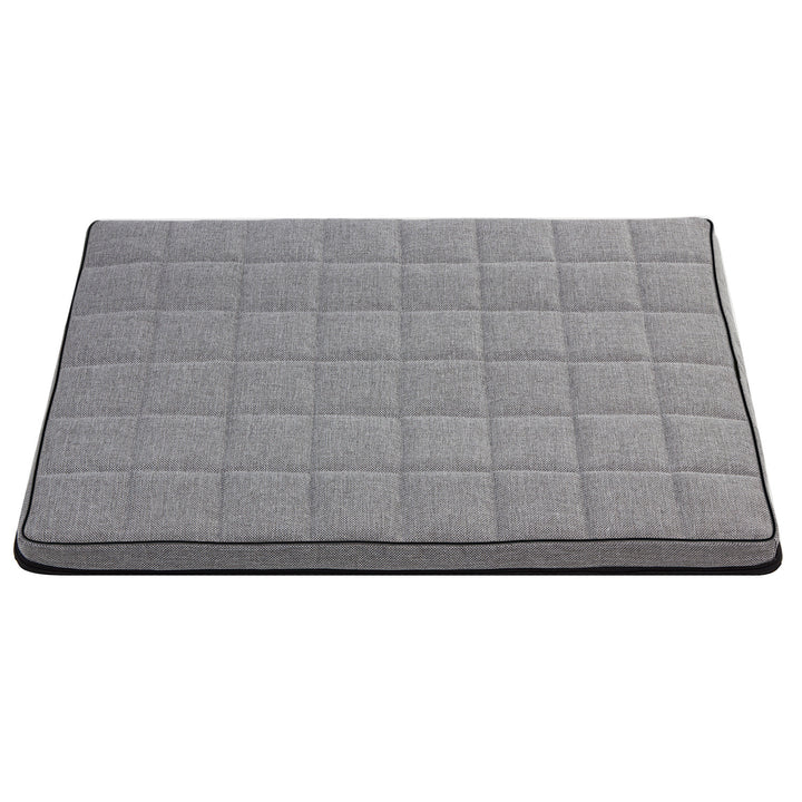 Leon Checked 80x60x5cm matelas pour chien et chat en gris clair avec bordure noire