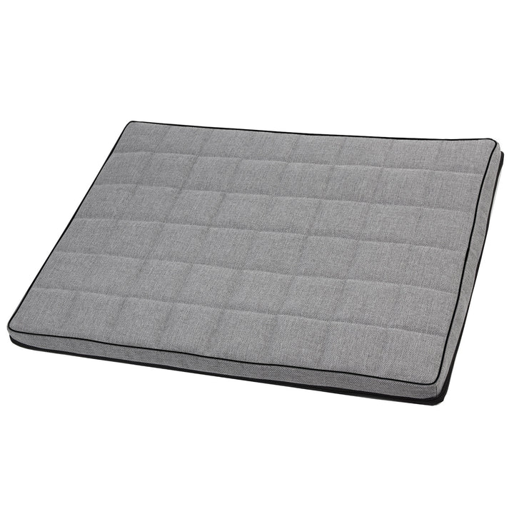 Leon Checked 80x60x5cm matelas pour chien et chat en gris clair avec bordure noire