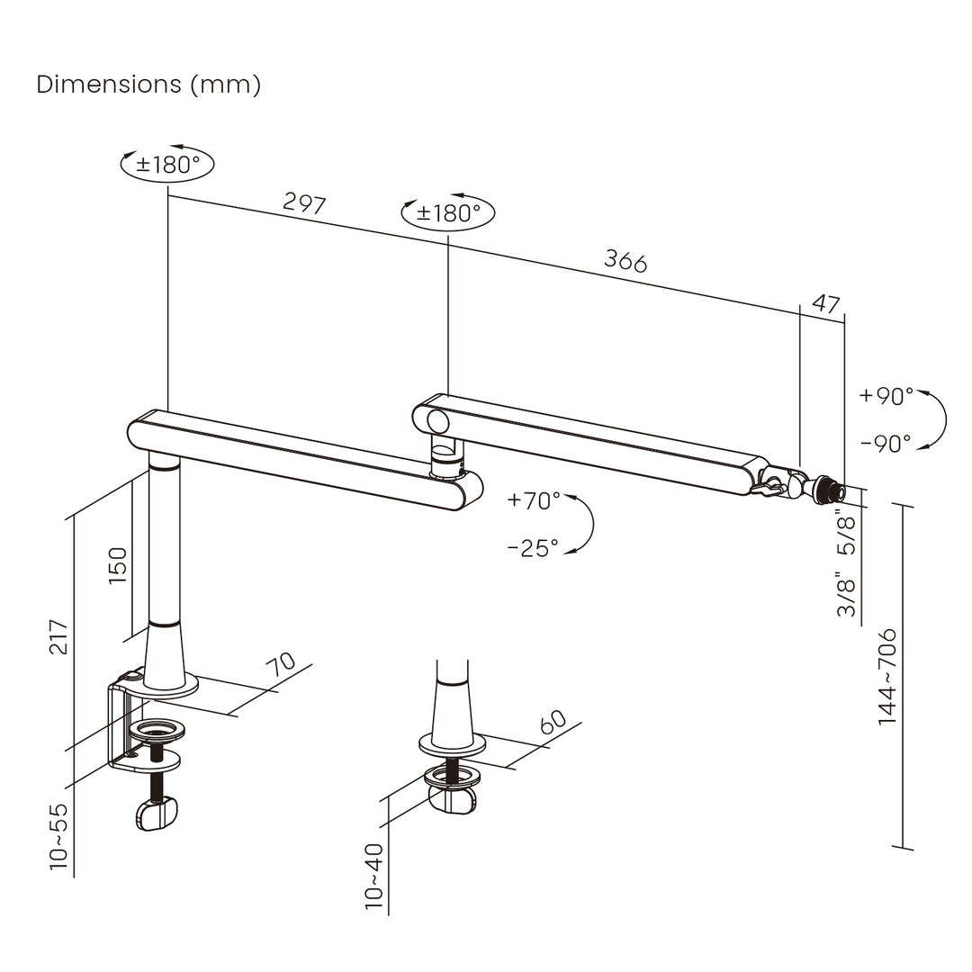 Maclean professionele microfoonhouder, microfoonarm, max. 2 kg, MC-971