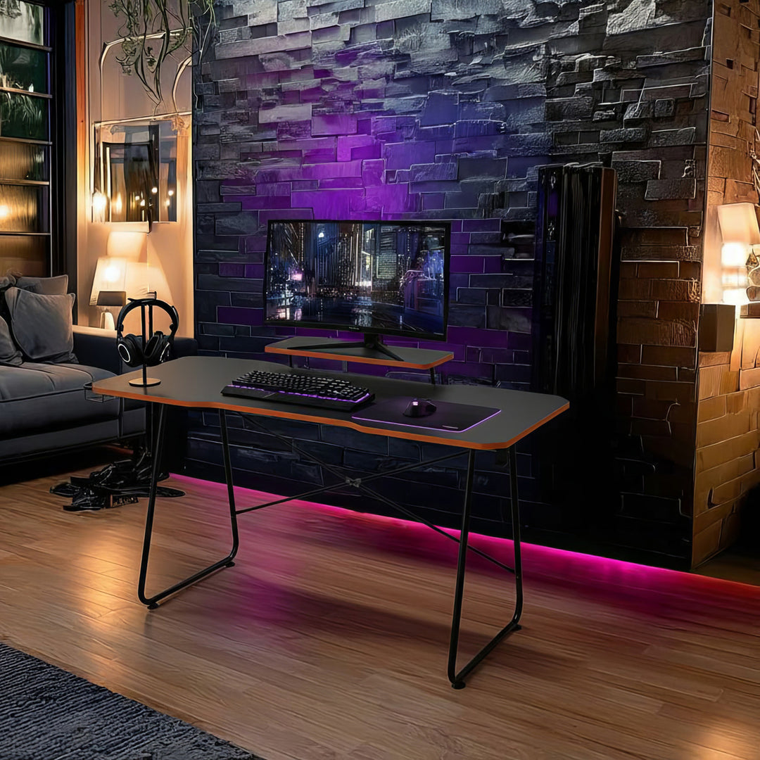 Gamingbureau met tablet voor NanoRS-monitor, 50 kg max, hoogte 850 mm, zwart, RS170