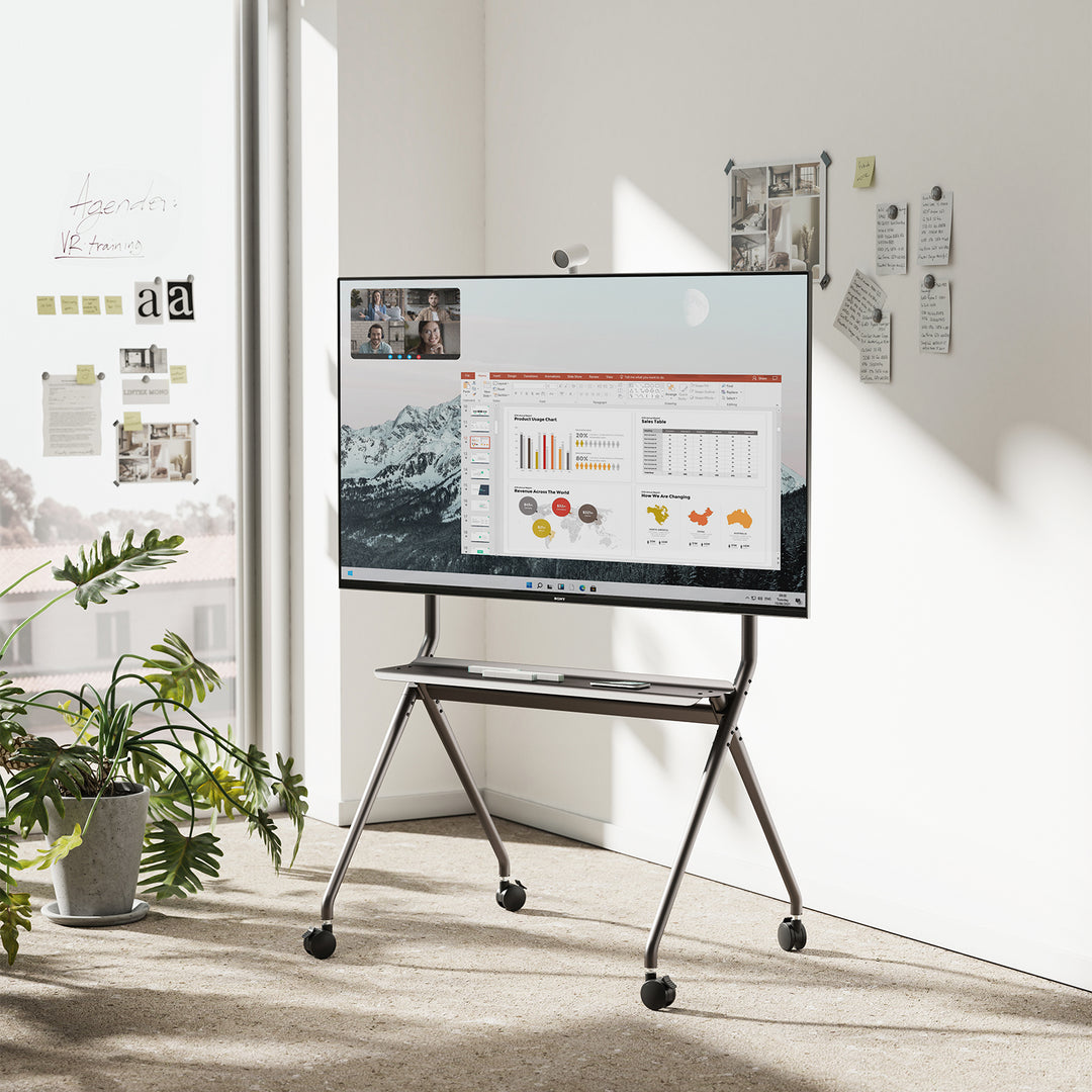 Maclean mobiele TV-standaard, 50"-86", 120kg, MC-977 zwart