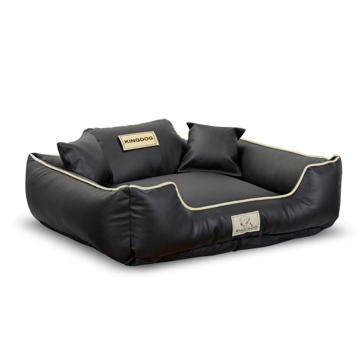 Niche lit parc pour chien 75 x 65 cm noir éco-cuir