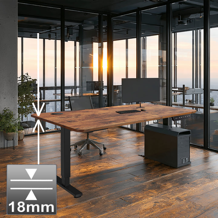 Ergo Office elektrisch hoogteverstelbaar bureau, voor staand en zittend gebruik, maximale hoogte 114 cm, ER-451