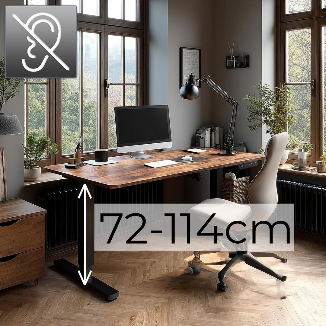 Ergo Office elektrisch hoogteverstelbaar bureau, voor staand en zittend gebruik, maximale hoogte 114 cm, ER-451