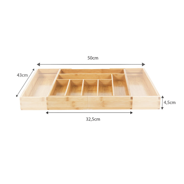 GreenBlue GB379 Besteklade Uittrekbare Bamboe Bestekorganizer 325-500x430x45 mm