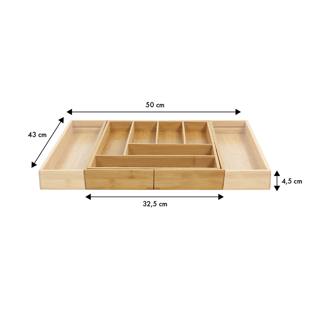 GreenBlue GB379 Besteklade Uittrekbare Bamboe Bestekorganizer 325-500x430x45 mm