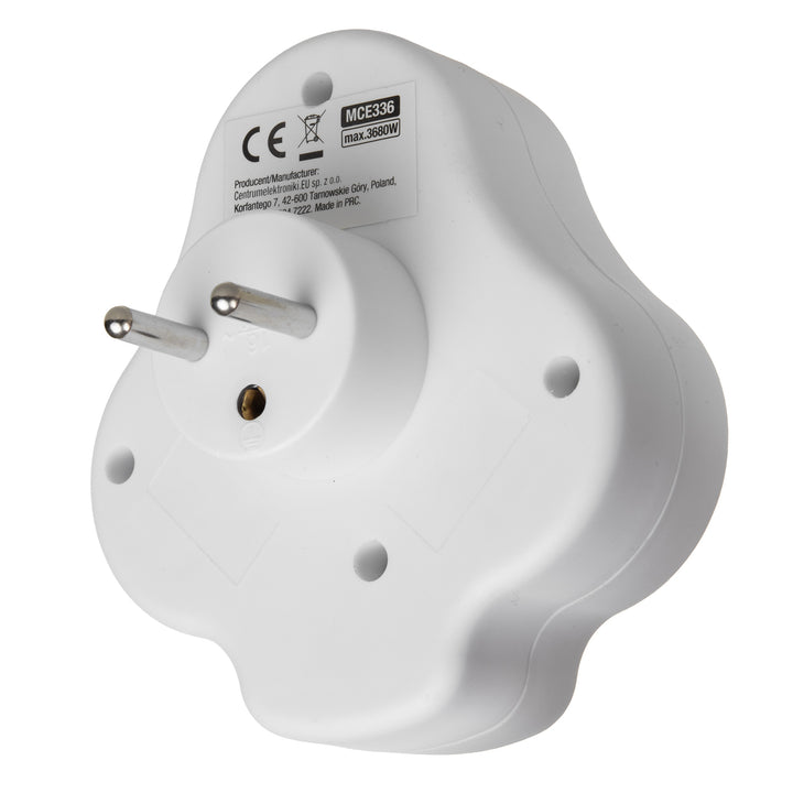Prise électrique Maclean, multiprise à 2 prises et ports USB A/C 2,4 A, type E, 2 x 16 A, MCE336 E