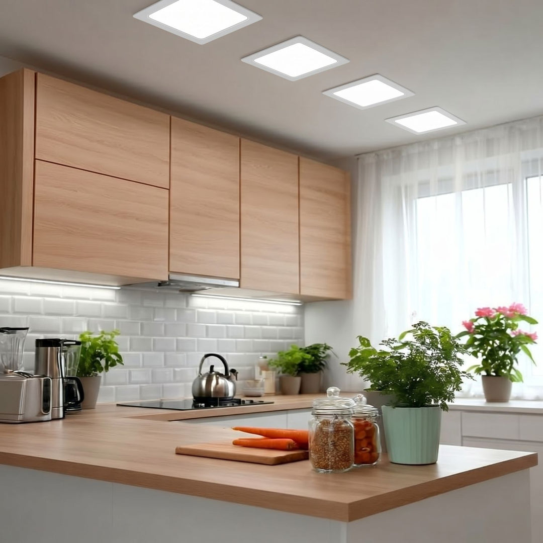 Maclean MCE374 S SLIM LED-inbouwplafondplaat, 18W, neutraal wit 4000K, 170*170*26mm, 1900lm,