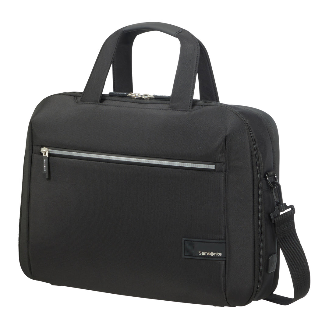 Samsonite Litepoint Bailhandle 15,6" laptoptas zwart met USB poort en reflecterende ritssluiting