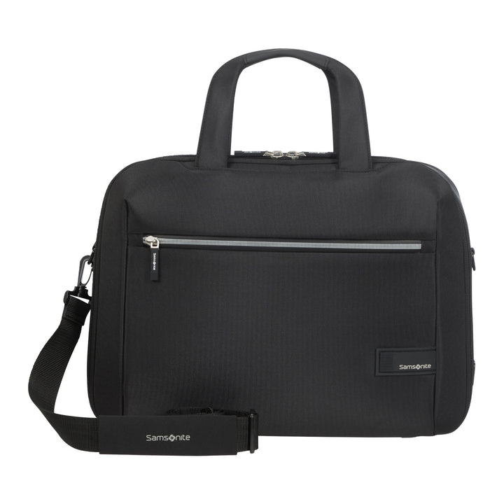 Samsonite Litepoint Bailhandle 15,6" laptoptas zwart met USB poort en reflecterende ritssluiting