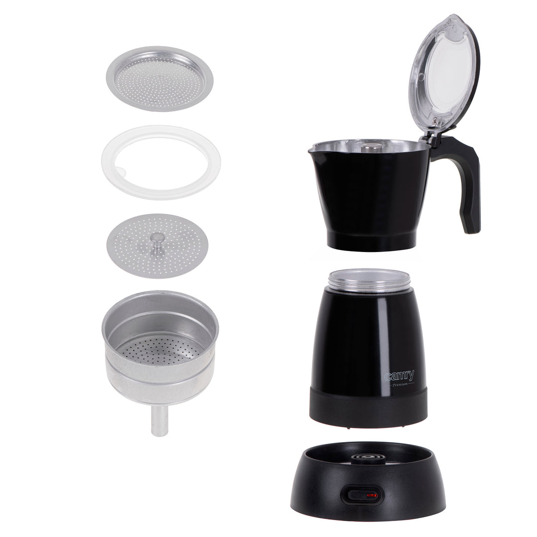 Moka Camry CR 4415B Machine à café électrique 300ml pour 6 tasses d'espresso