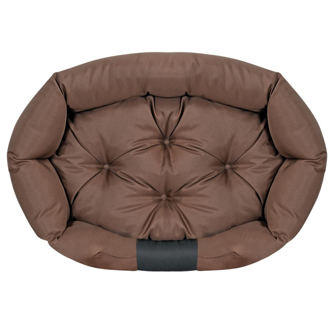 Panier à chien ovale 115x95 cm imperméable marron/noir CODUOWAL115/95BRA