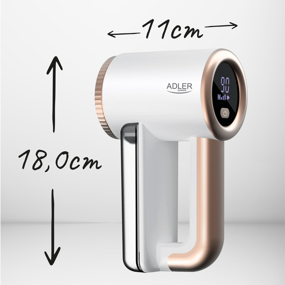 Rasoir Adler pour tissus, chargement par USB, écran LCD, 3 niveaux de vitesse, brosse, AD 9617