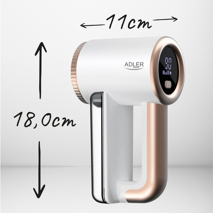 Rasoir Adler pour tissus, chargement par USB, écran LCD, 3 niveaux de vitesse, brosse, AD 9617