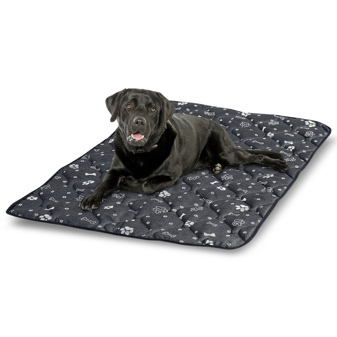 AIO Prestige Tapis pour chien imperméable graphite 100x70 cm design: os