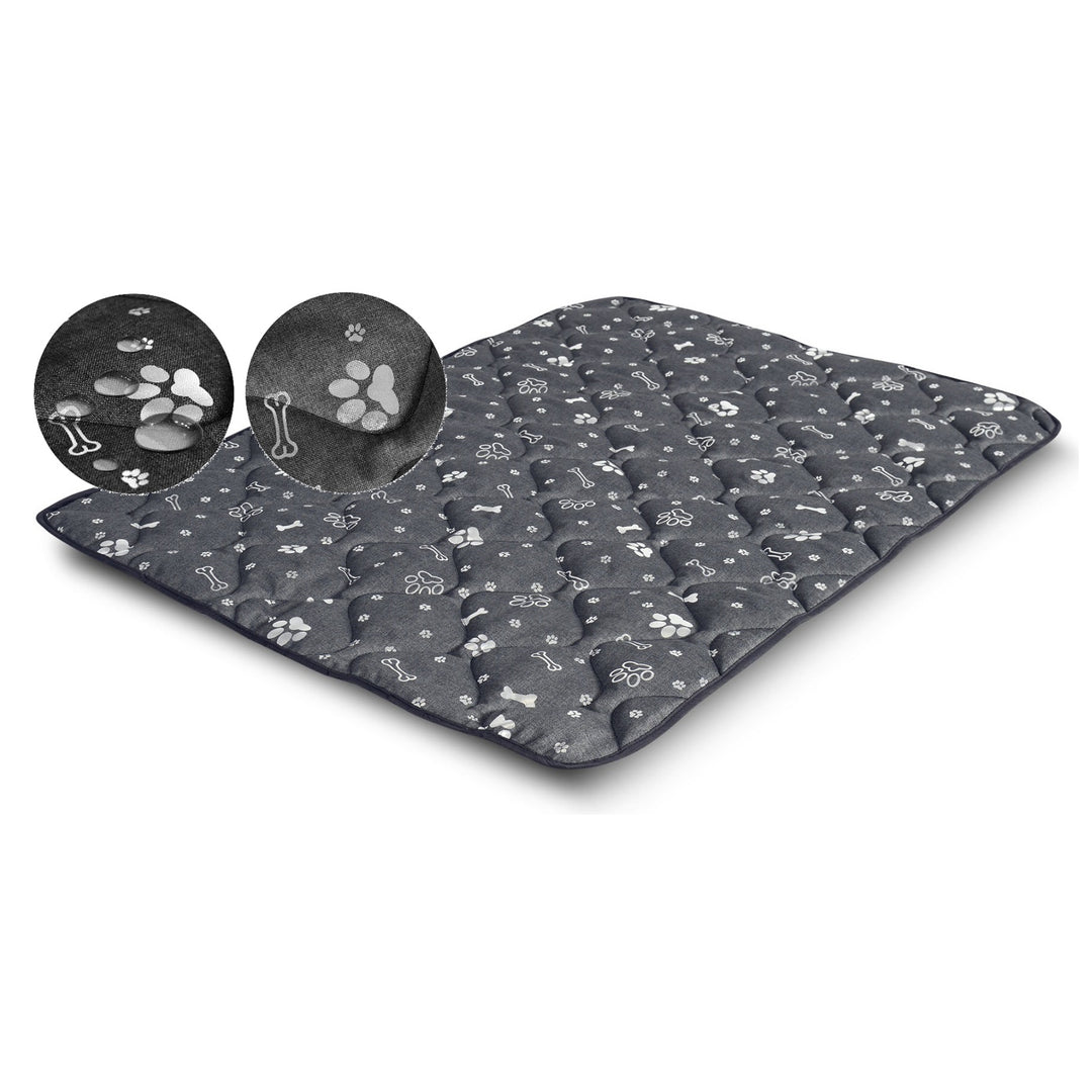 AIO Prestige Tapis pour chien imperméable graphite 100x70 cm design: os