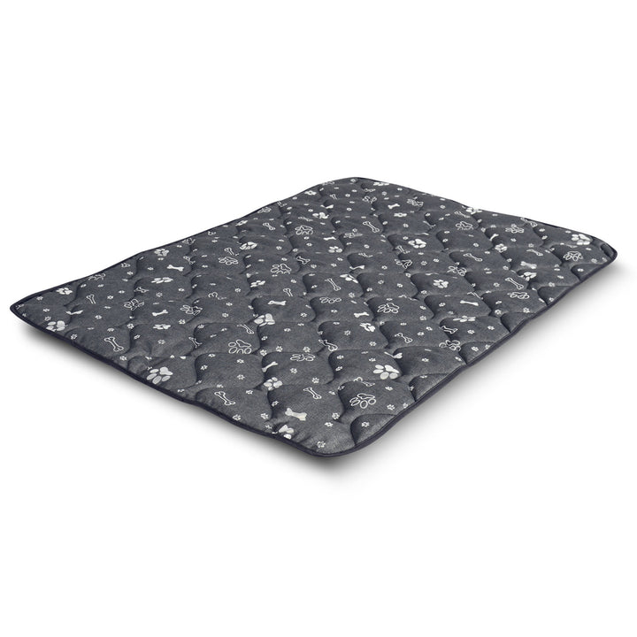 AIO Prestige Tapis pour chien imperméable graphite 100x70 cm design: os