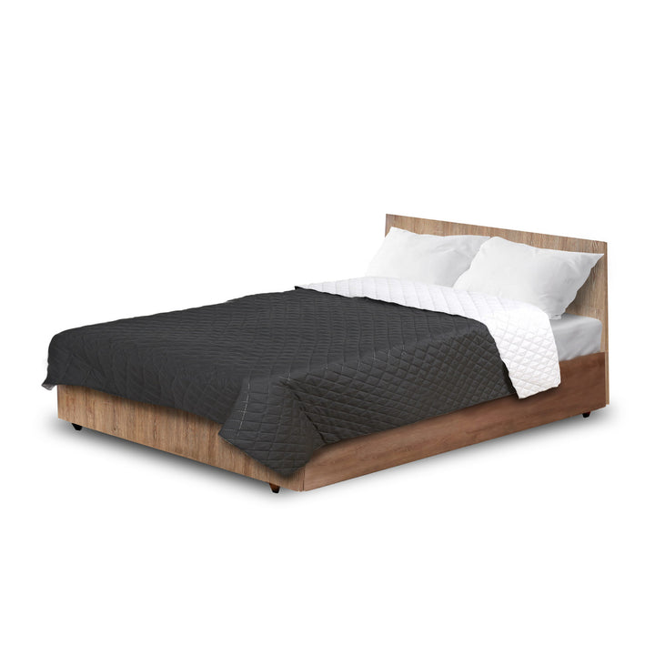 Medicline sprei, omkeerbaar, gewatteerd, zwart en wit, 220x240 cm