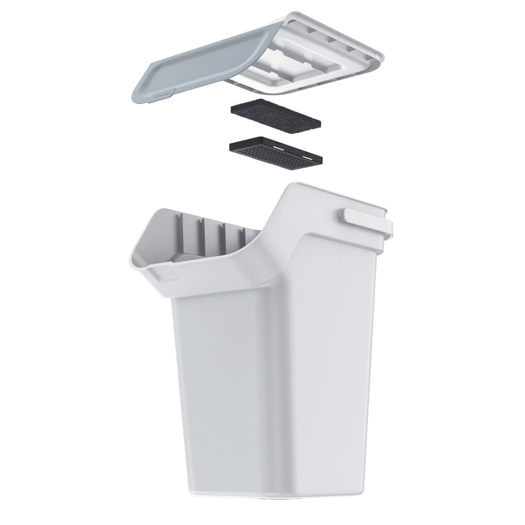 Keden prullenbak, actief koolfilter, 25 liter, as, Kaddi Q