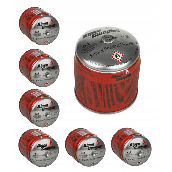 48x Alpen Camping 400ml cartouche de gaz. Certificat : Pi 0437, conforme à la norme EN417, propane-butane, plage de -10°c à + 40°c, système GAS STOP IK006