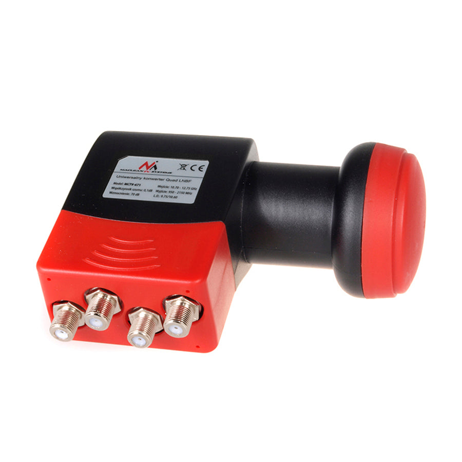 Ensemble satellite, parabole de 90 cm, support de 40 cm, convertisseur quadruple, câble de 100 m, fiches