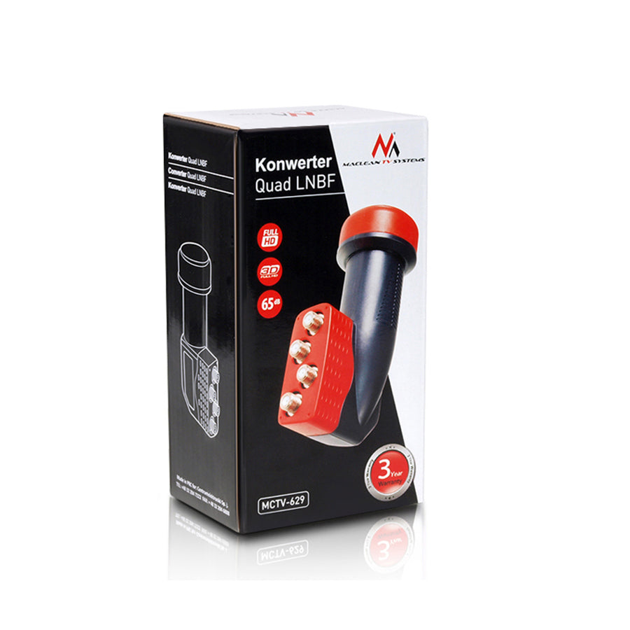 Ensemble satellite, parabole de 90 cm, support d'antenne de 40 cm, convertisseur quadruple, câble de 100 m, fiches