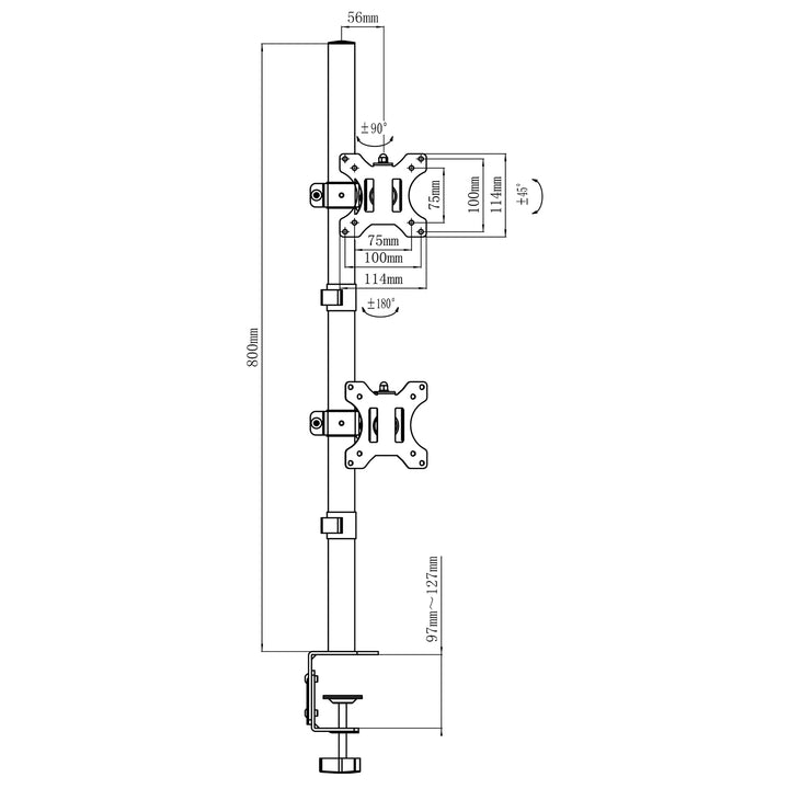 Maclean monitorbeugel, max VESA 100x100, 13-27", 9kg, MC-966