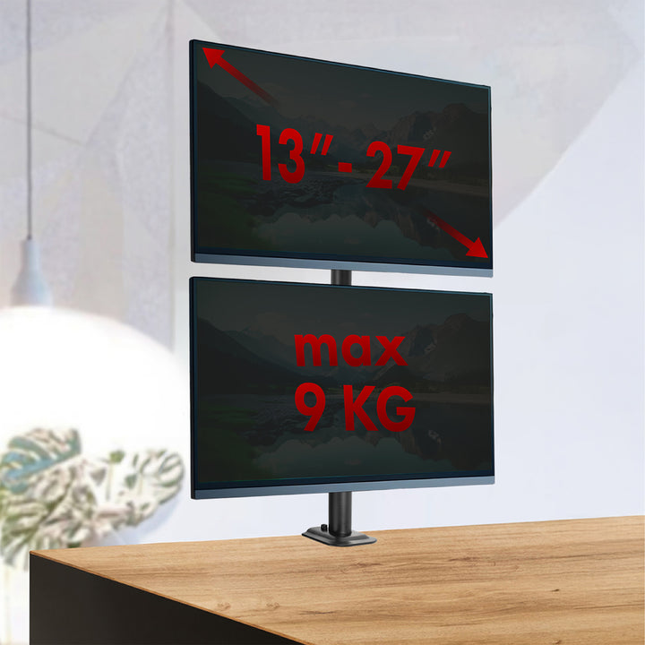 Maclean monitorbeugel, max VESA 100x100, 13-27", 9kg, MC-966