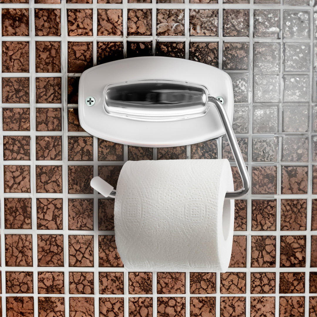 ABJ toiletrolhouder, voor de badkamer, wandmontage, wit