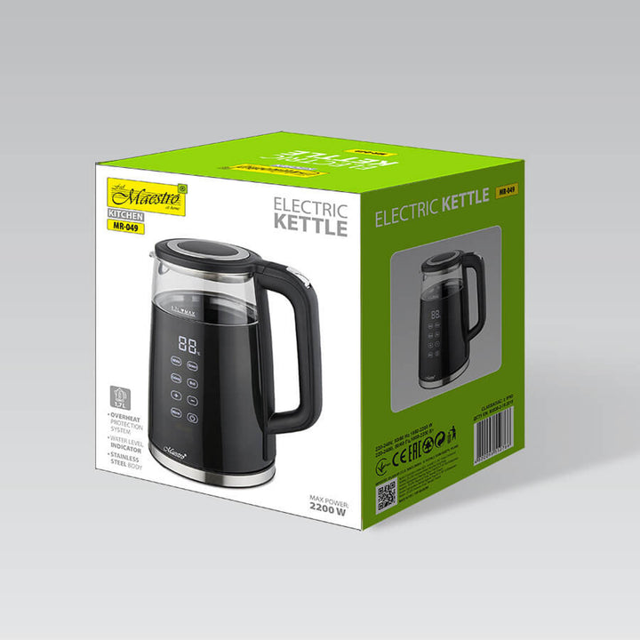 Bouilloire électrique Maestro, sans fil, écran tactile, 1.7L, 2200W, MR-049