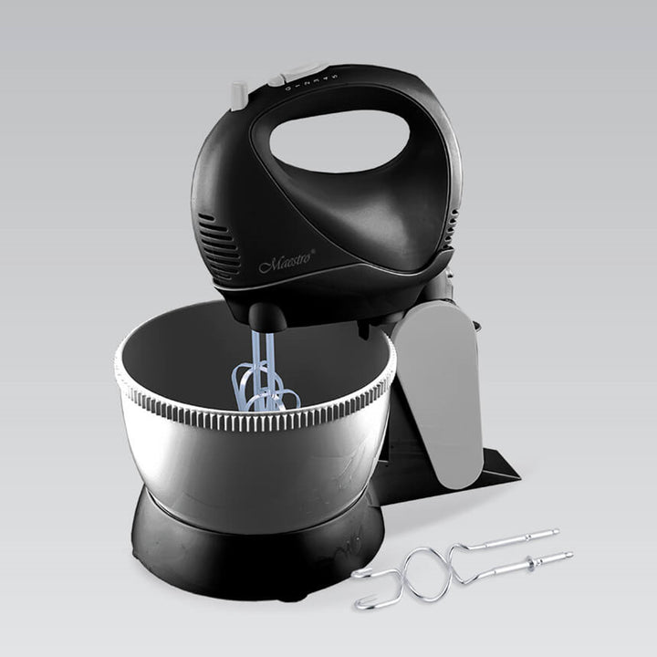 Batteur Maestro, bol rotatif, 5 vitesses, fonction Turbo, 600W, noir, MR-550