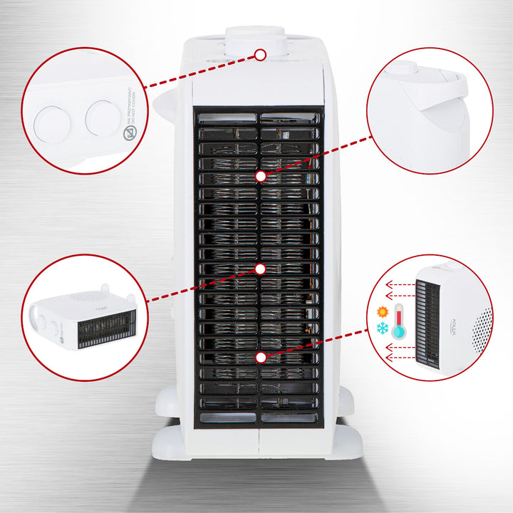 Adler luchtverhitter, dubbel gebruik, koudblazend, 2000W, wit, AD 7725