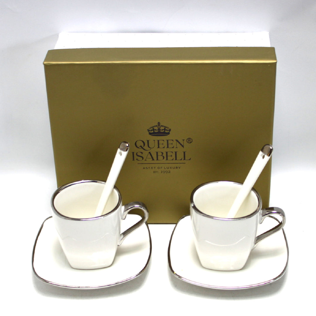 Queen Isabell porseleinen espressokopjesset met borden W23SV06-06471